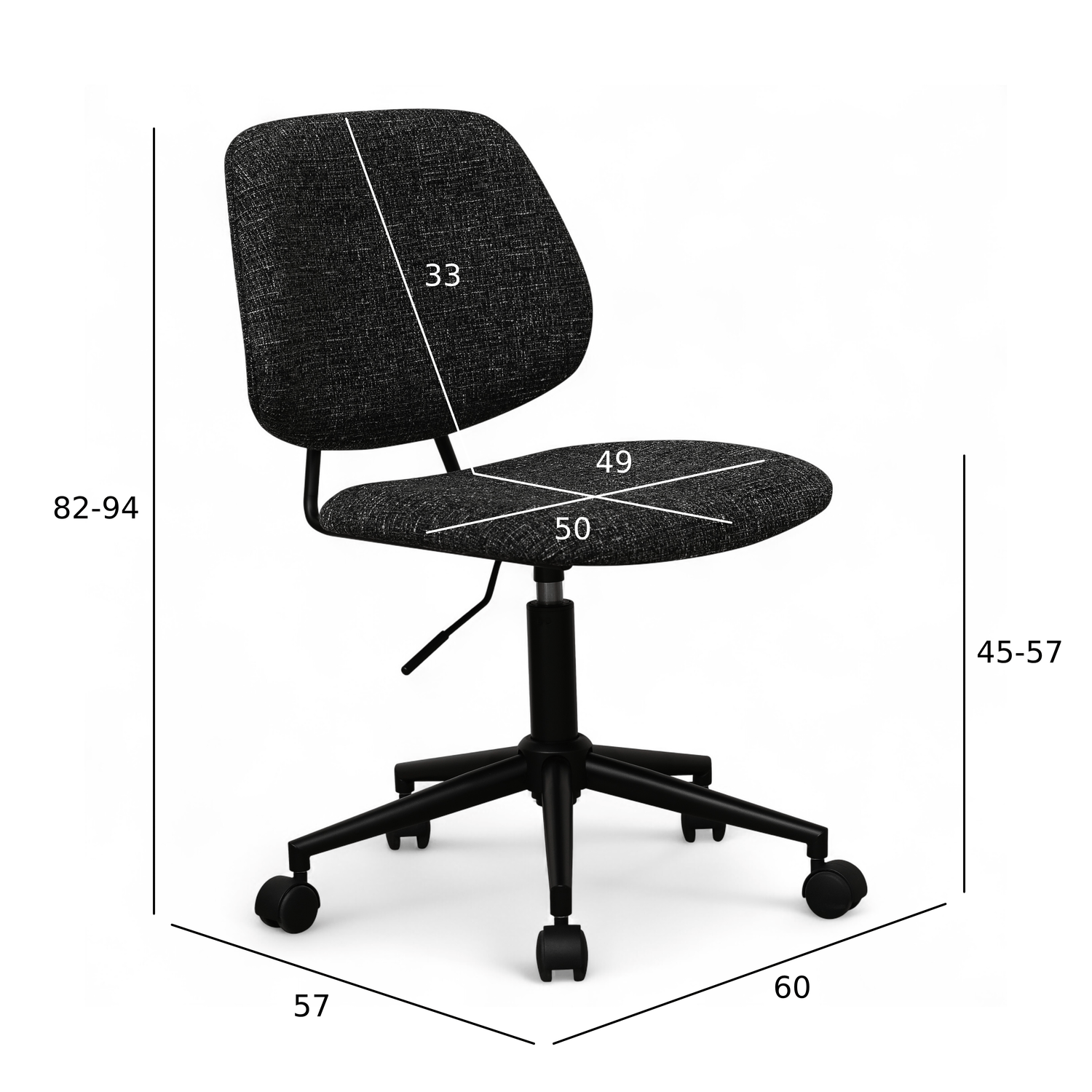 Alto Bürostuhl - Bouclé-Stoff Schwarz