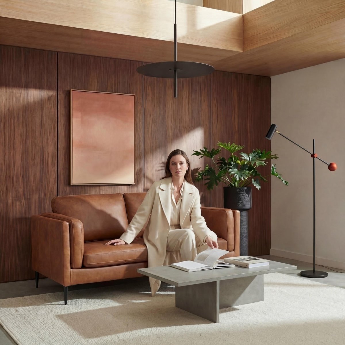 2-Sitzer Ledersofa - Echtleder Cognac Braun - FURNHOUSE