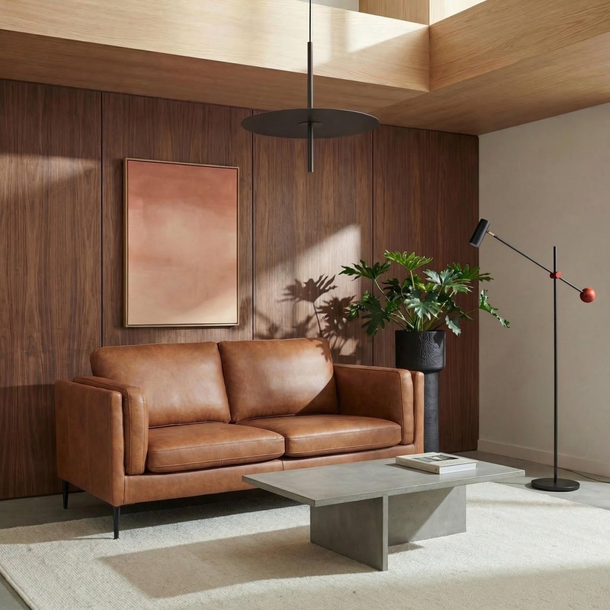 2-Sitzer Ledersofa - Echtleder Cognac Braun - FURNHOUSE