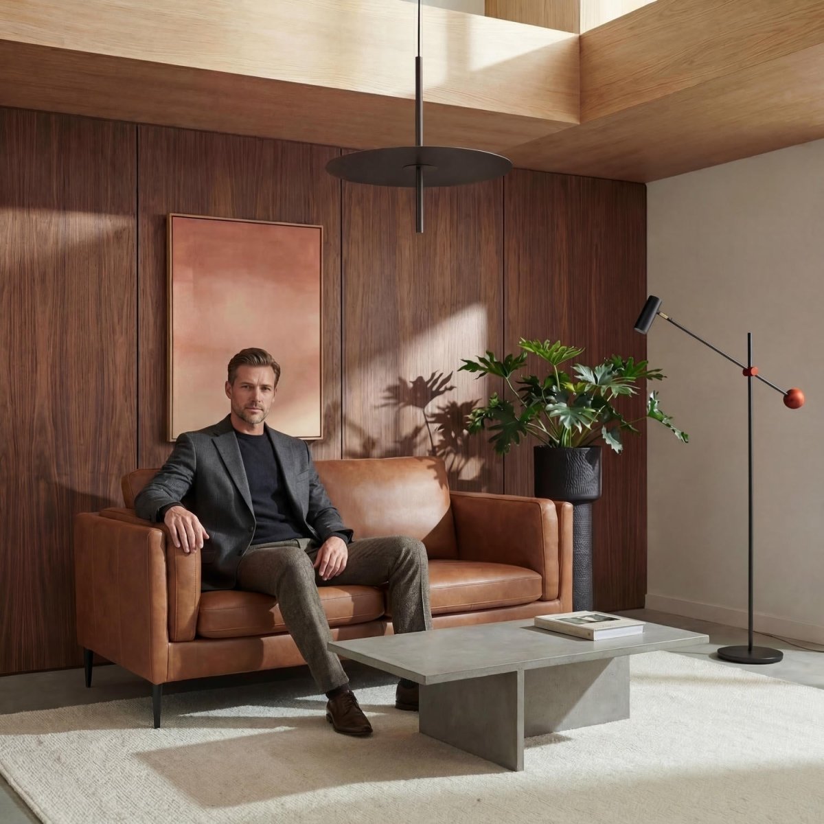 2-Sitzer Ledersofa - Echtleder Cognac Braun - FURNHOUSE