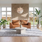 2-Sitzer Ledersofa - Echtleder Cognac Braun - FURNHOUSE