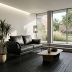 2-Sitzer Ledersofa - Echtleder Schwarz - FURNHOUSE