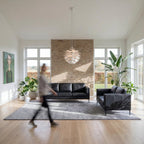 2-Sitzer Ledersofa Valencia – Echtleder Schwarz, skandinavisches Design - FURNHOUSE