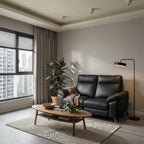 2-Sitzer Sofa - mit Elektrische Relaxfunktion, USB - Echtleder Schwarz - FURNHOUSE