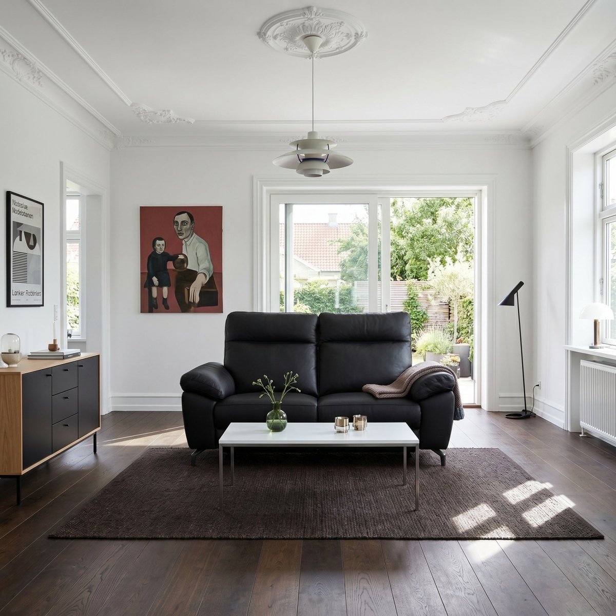 2 - Sitzer Sofa - mit Elektrische Relaxfunktion, USB - Echtleder Schwarz - IBBE DESIGN - FURNHOUSE