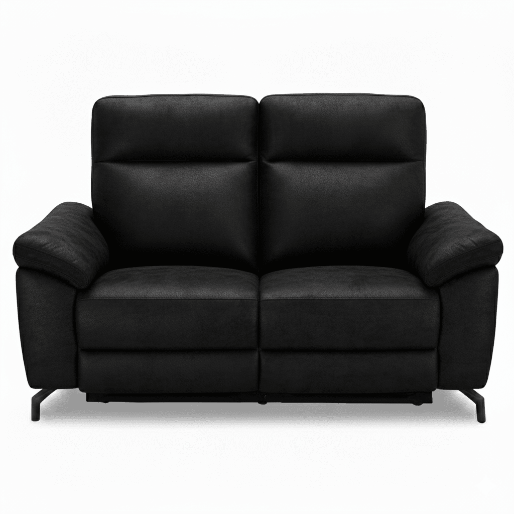 2-Sitzer Sofa - mit Elektrische Relaxfunktion, USB - Stoffbezug Schwarz - FURNHOUSE