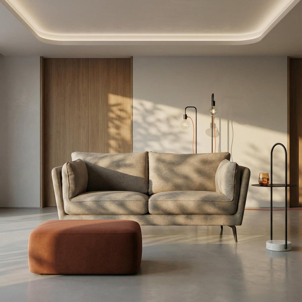 2-Sitzer Sofa - Stoffbezug Beige - FURNHOUSE