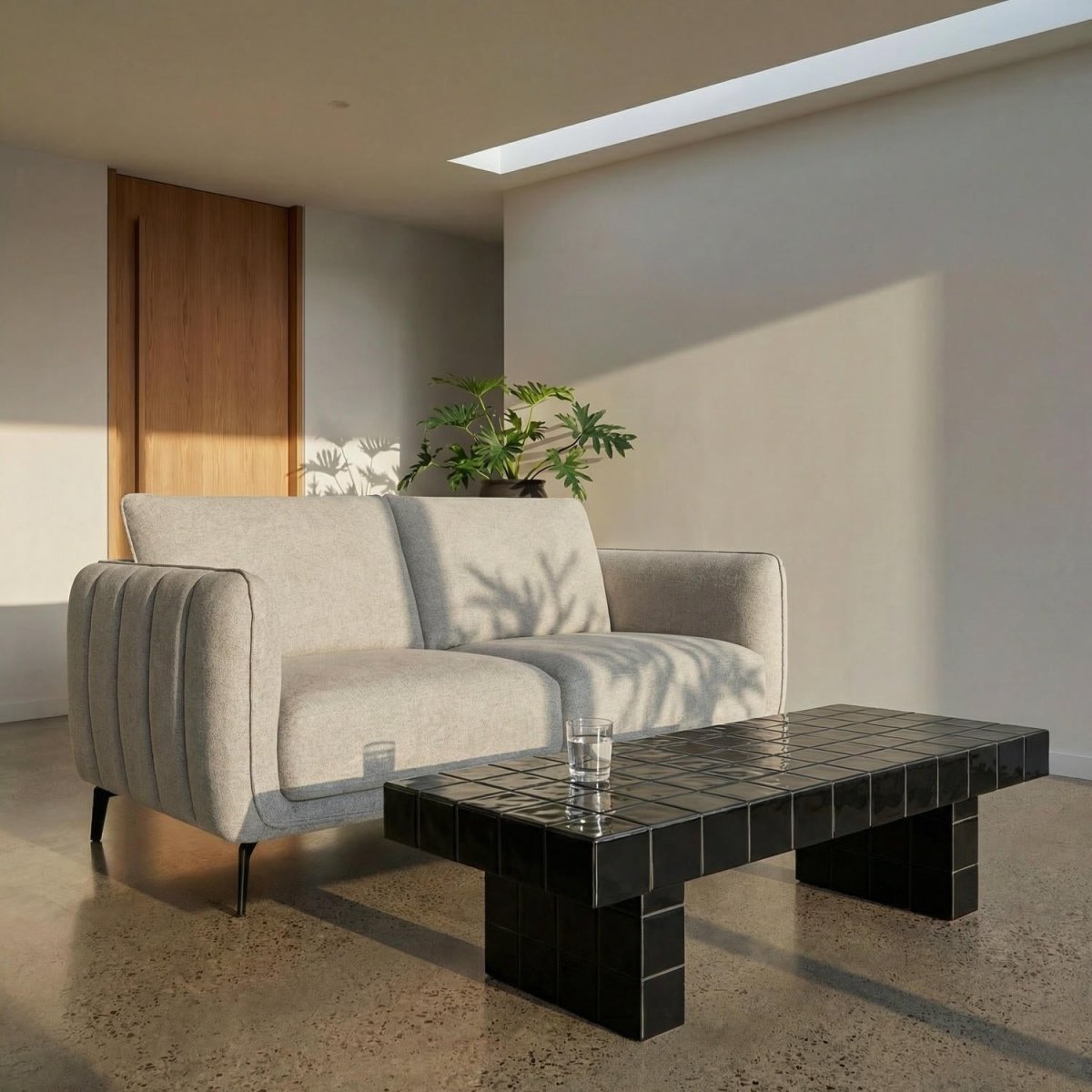 2-Sitzer Sofa - Stoffbezug Grau - FURNHOUSE