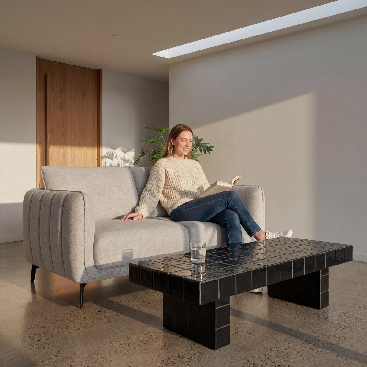 2-Sitzer Sofa - Stoffbezug Grau - FURNHOUSE