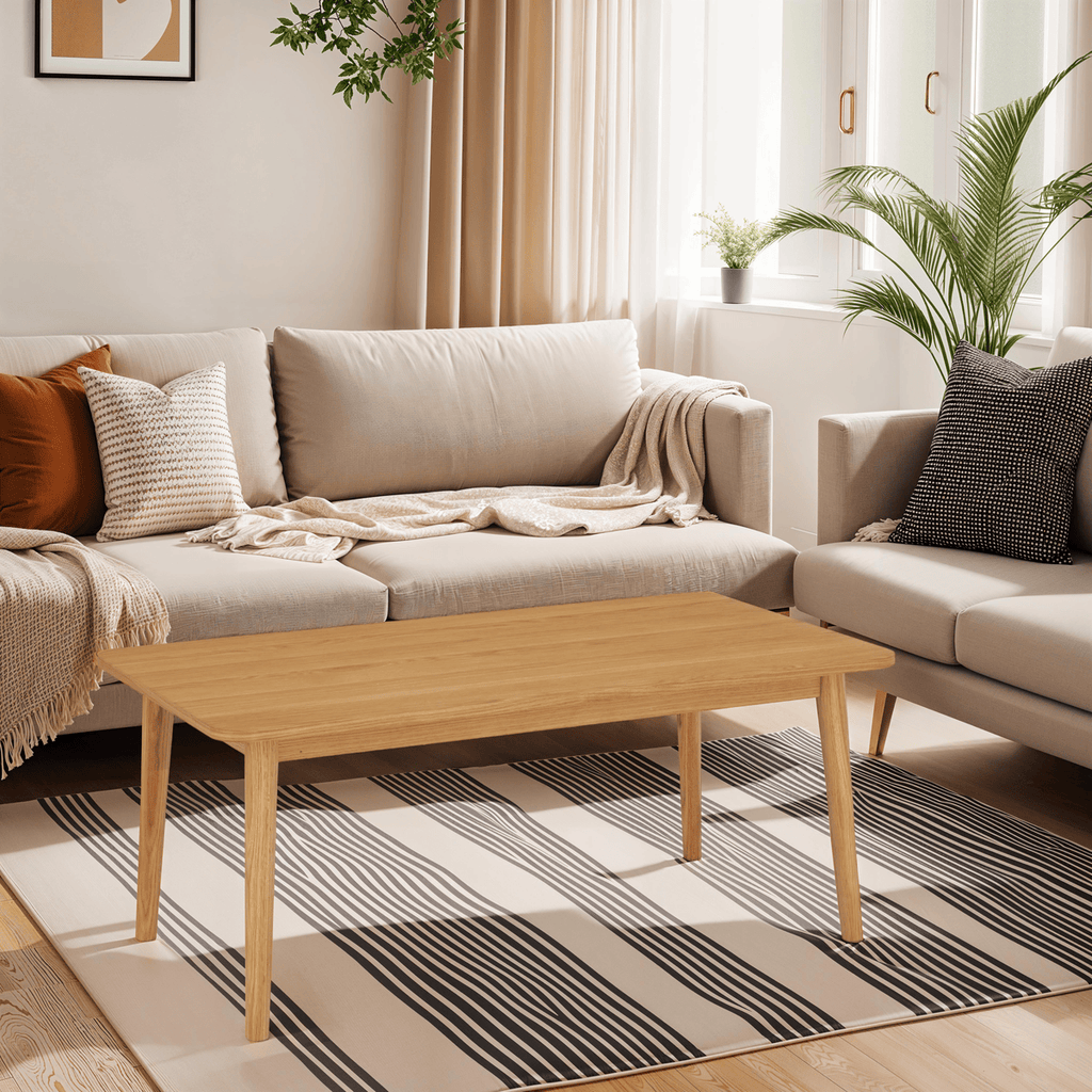 Rechteckiger Couchtisch Nyborg Eiche massiv 125x70 cm - Natürliches Öl - FURNHOUSE