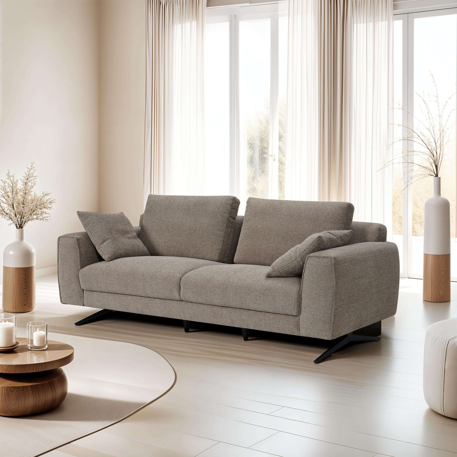 Detroit 3-Sitzer Sofa - Stoffbezug Braun