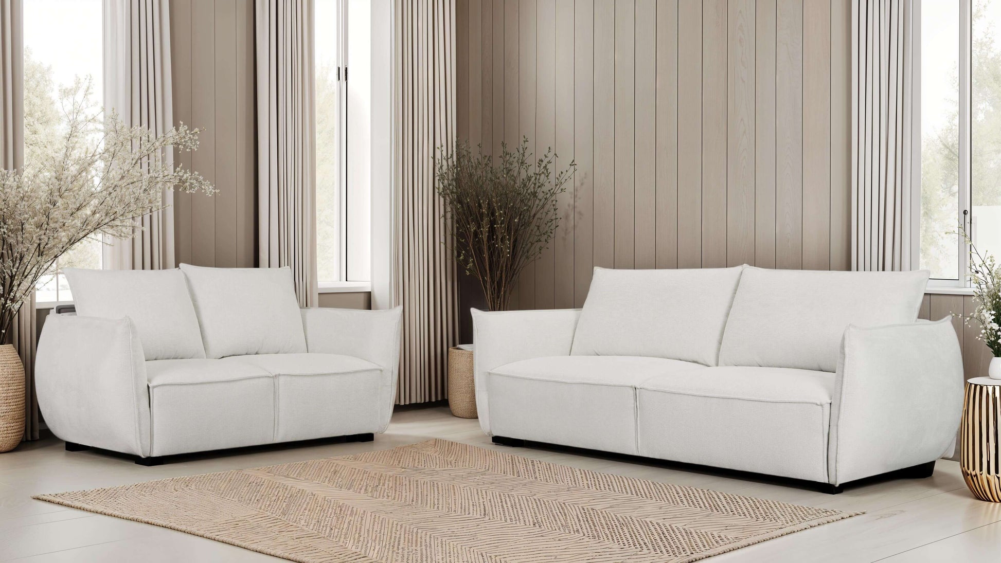 Oslo 3-Sitzer Sofa - Stoffbezug Creme Beige