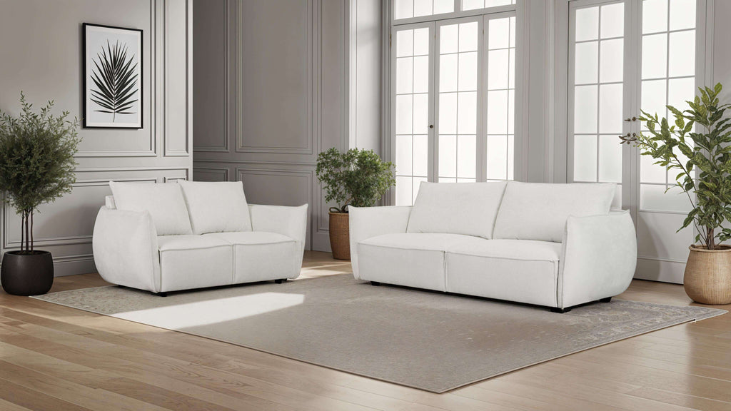 Oslo 2-Sitzer Sofa - Stoffbezug Creme Weiß