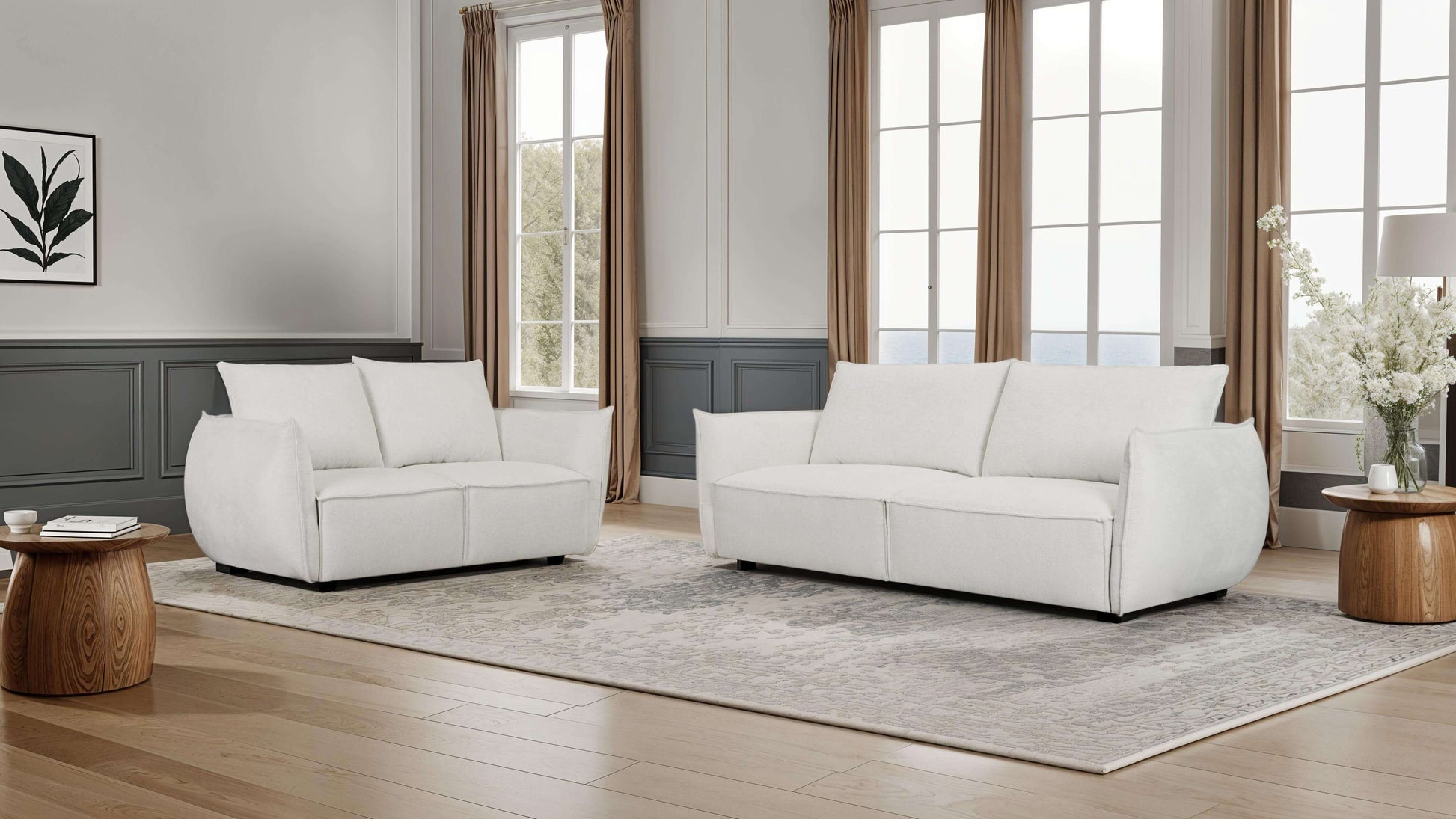 Oslo 3-Sitzer Sofa - Stoffbezug Creme Beige
