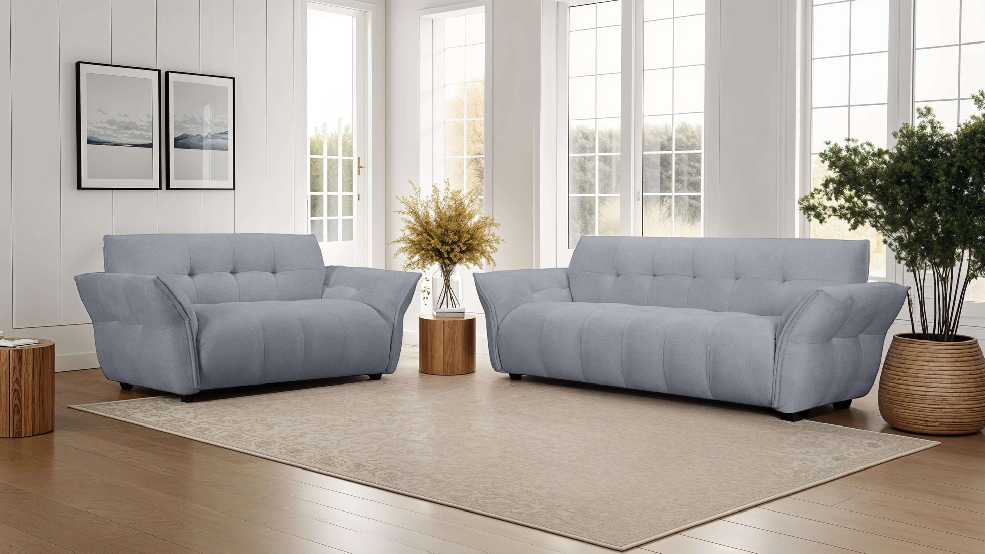 Lima 3-Sitzer Sofa - Stoffbezug Grau