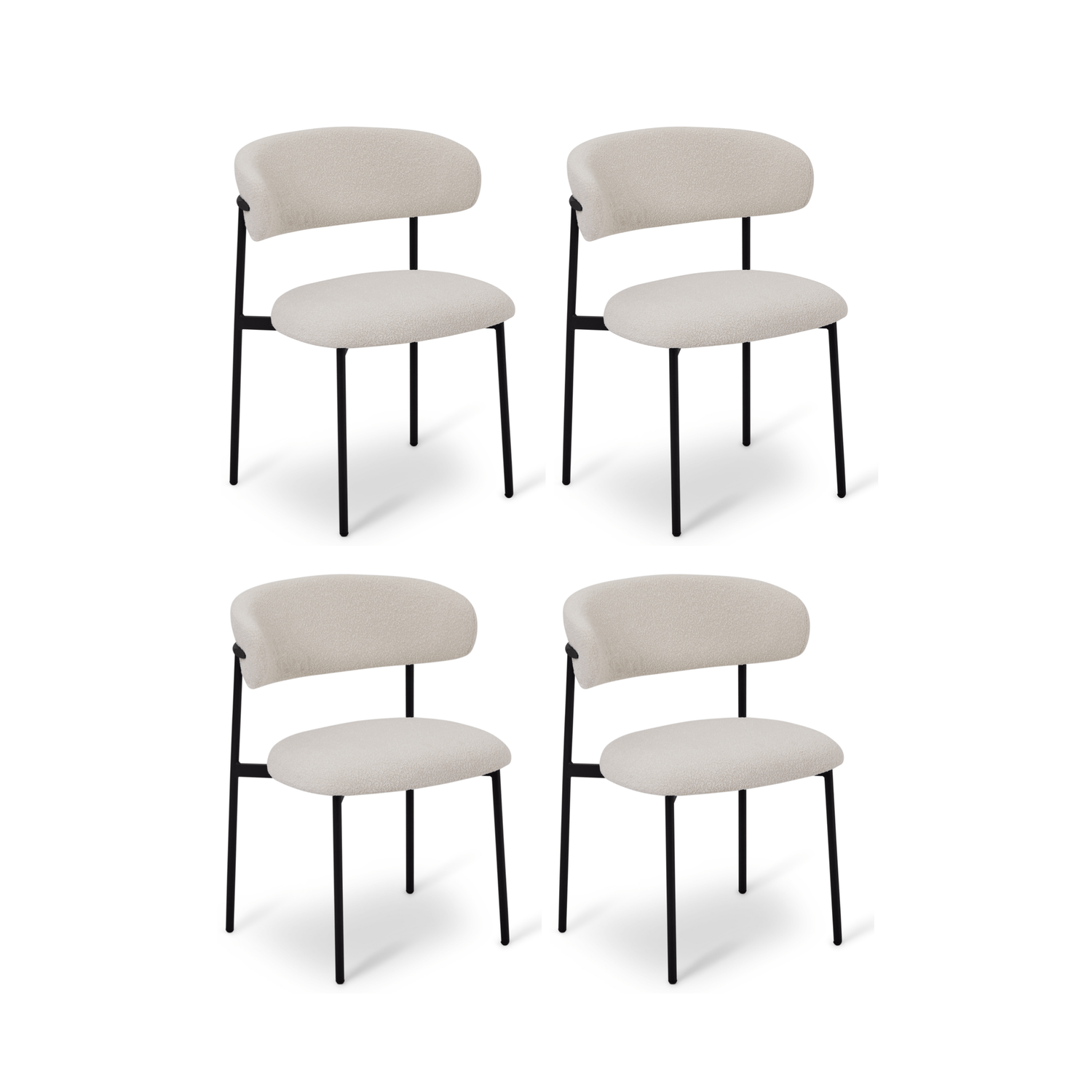 4er Set Esszimmerstühle Diana - Weiß