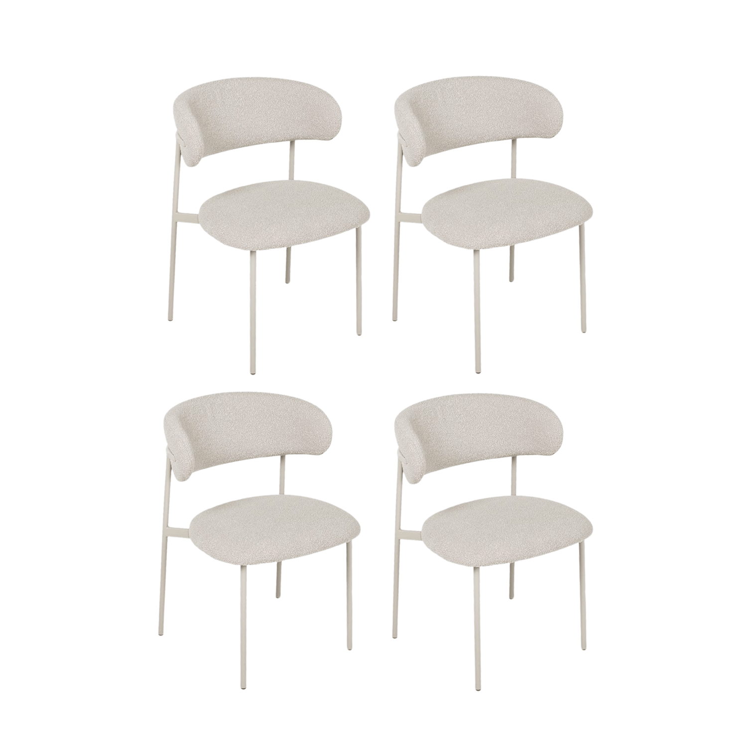 4er Set Esszimmerstühle Diana - Beige