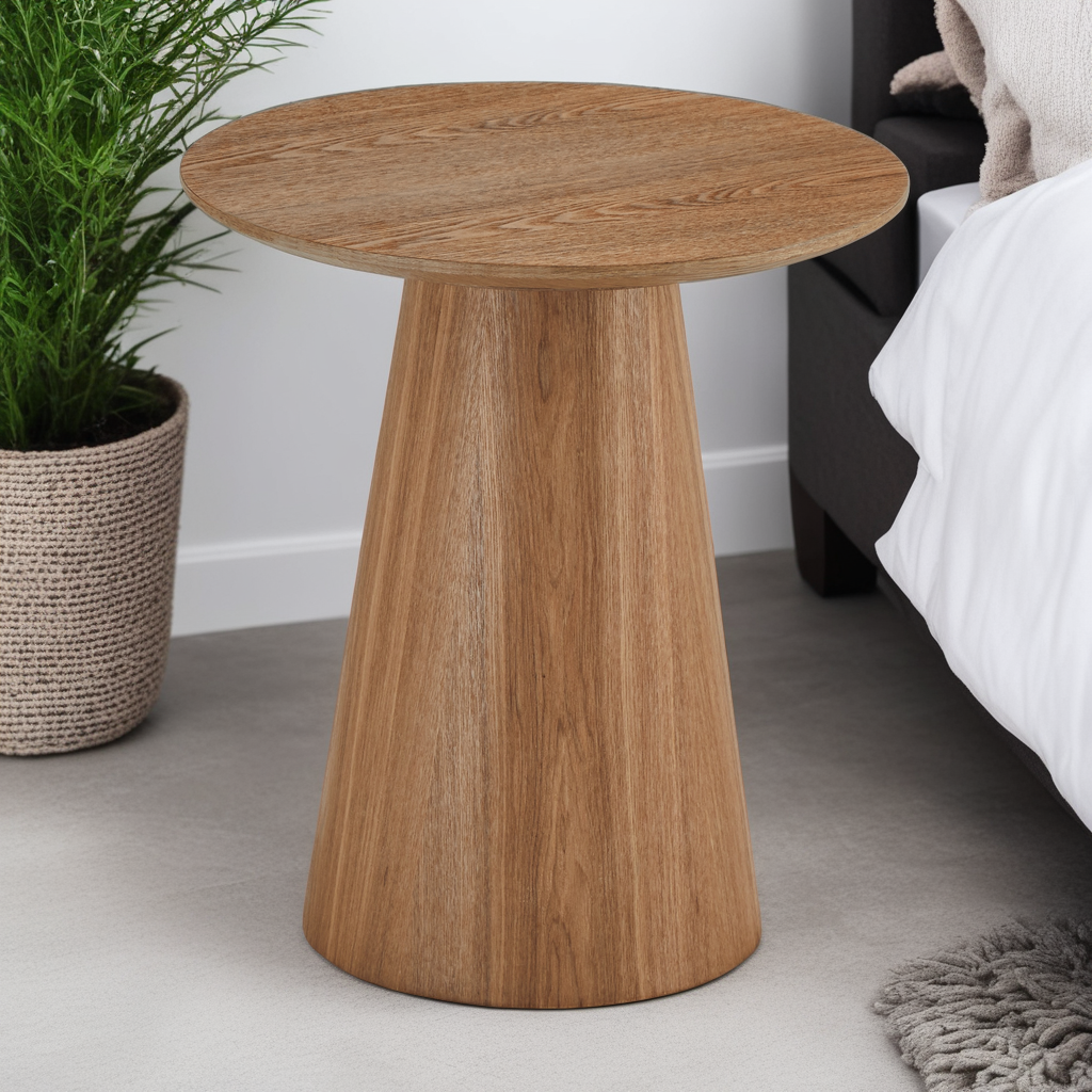 Runder Couchtischmit Säulenfuß Tango Eichefarben ø45x50 cm - FURNHOUSE