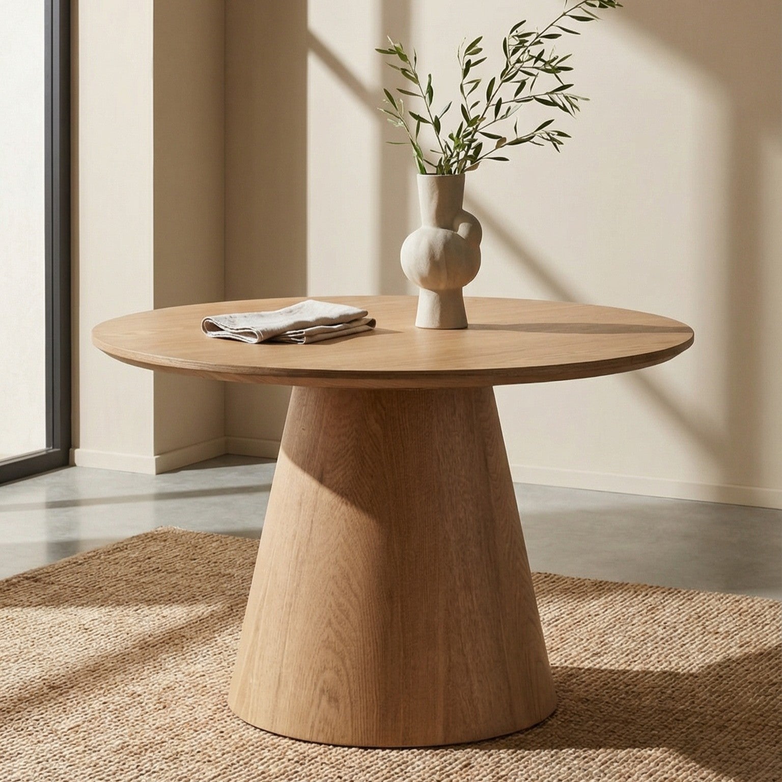 Couchtisch Rund ø60 cm - Wildeiche Natur