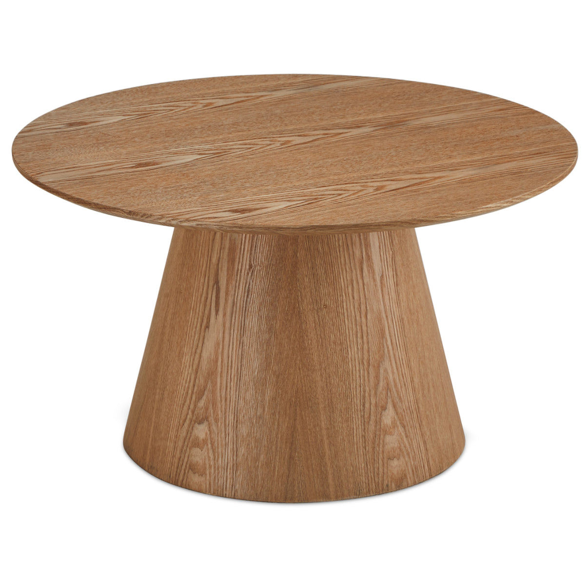 Runder Couchtisch mit Säulenfuß Tango Eichefarben ø80x45 cm - FURNHOUSE