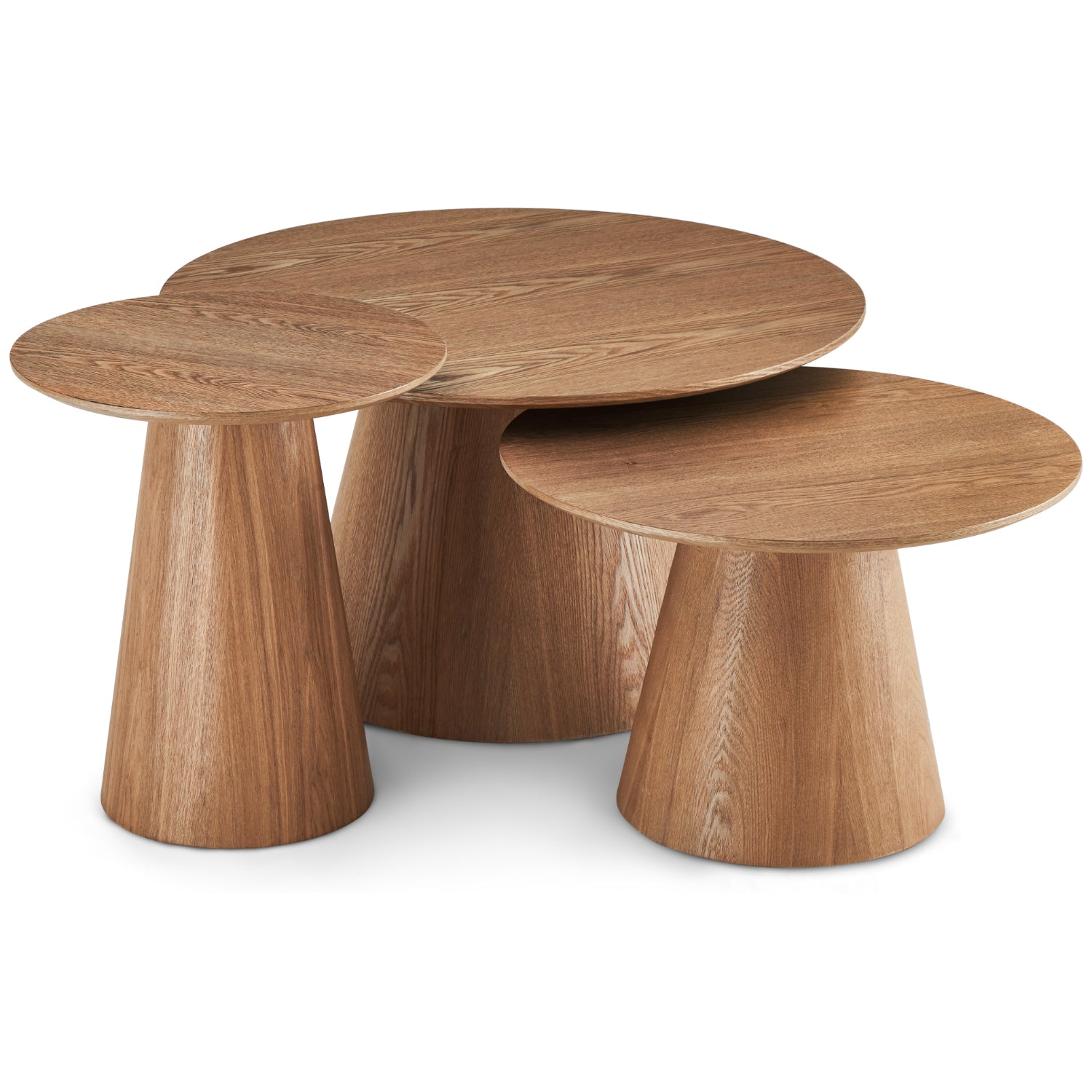 Runder Couchtisch mit Säulenfuß Tango Eichefarben ø80x45 cm - FURNHOUSE