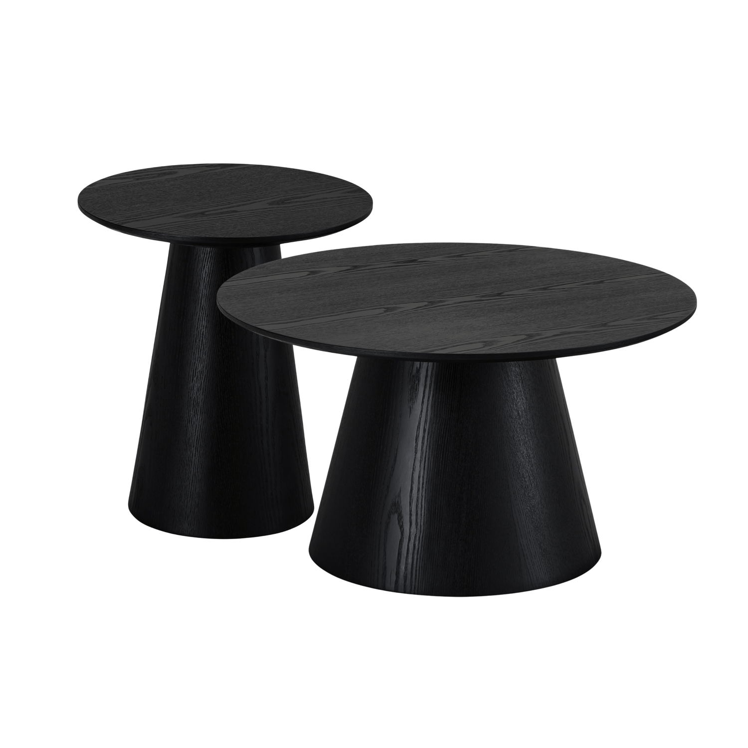 Couchtisch 2er Set ø45/80 cm Tango - Eiche Schwarz