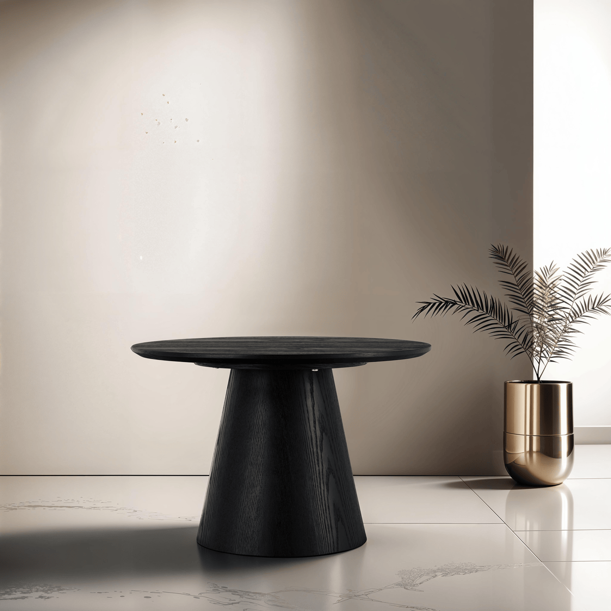 Runder Couchtisch mit Säulenfuß Tango Schwarz ø60x40 cm - FURNHOUSE