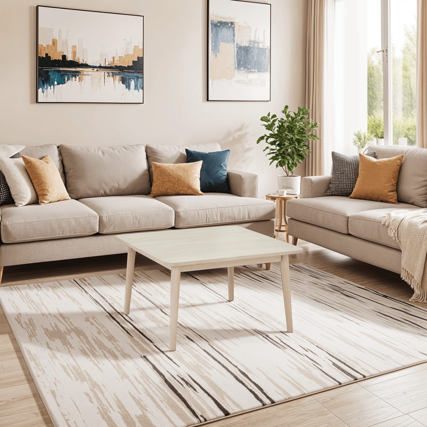 Quadratischer Couchtisch Nyborg Eiche massiv 90x90 cm - FURNHOUSE