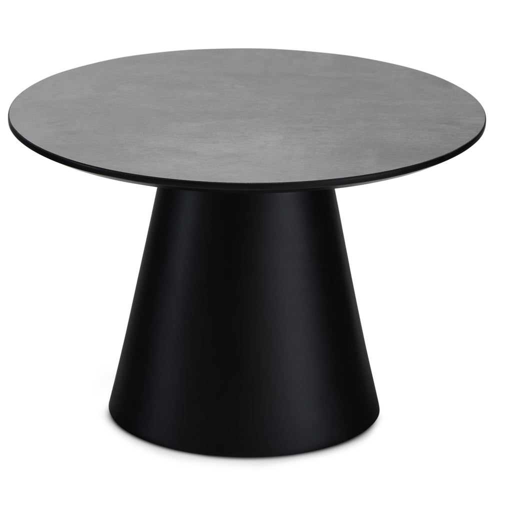 Runder Couchtisch mit Säulenfuß Tango Dunkelgrau Marmoroptik ø60x40 cm - FURNHOUSE