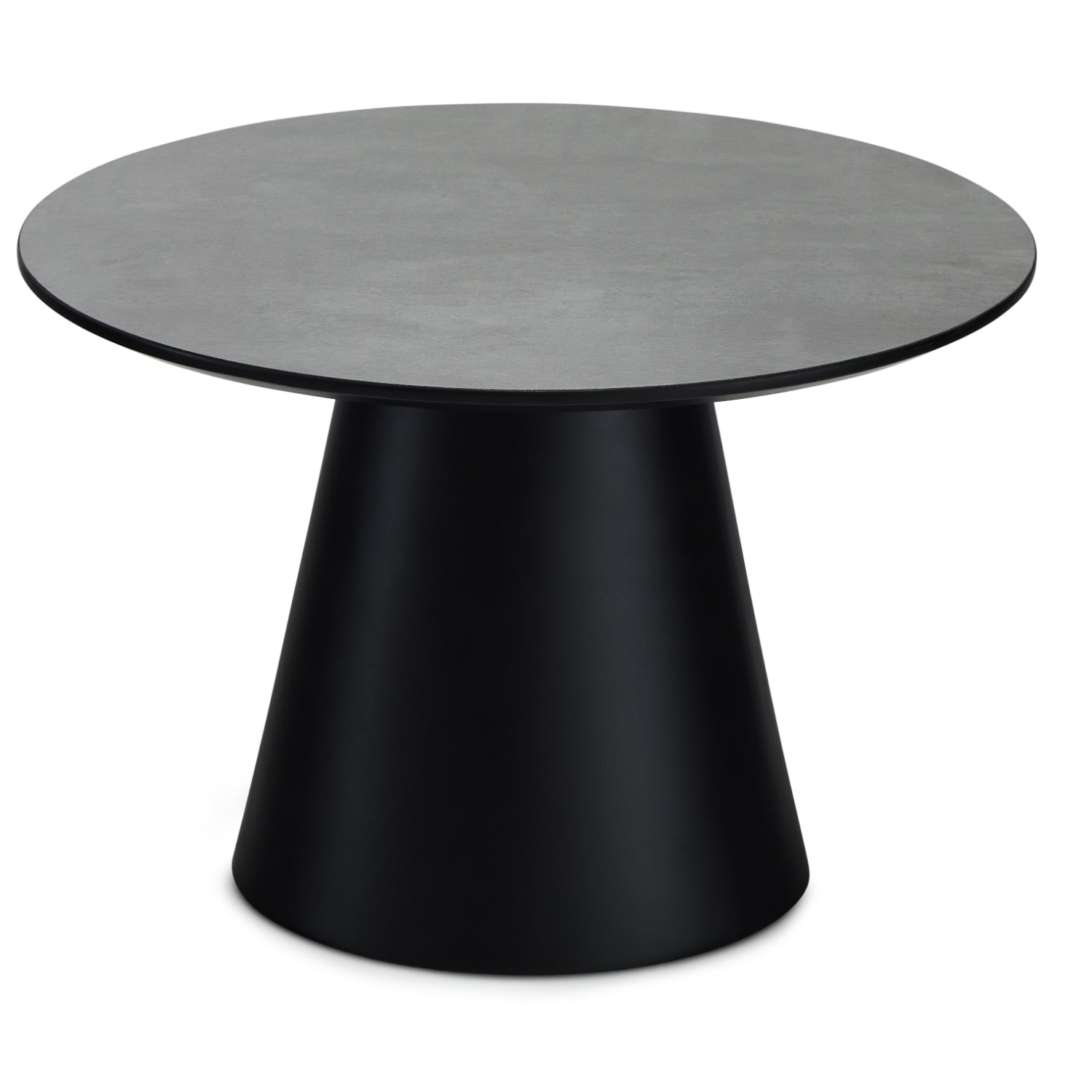 Runder Couchtisch mit Säulenfuß Tango Dunkelgrau Marmoroptik ø60x40 cm - FURNHOUSE