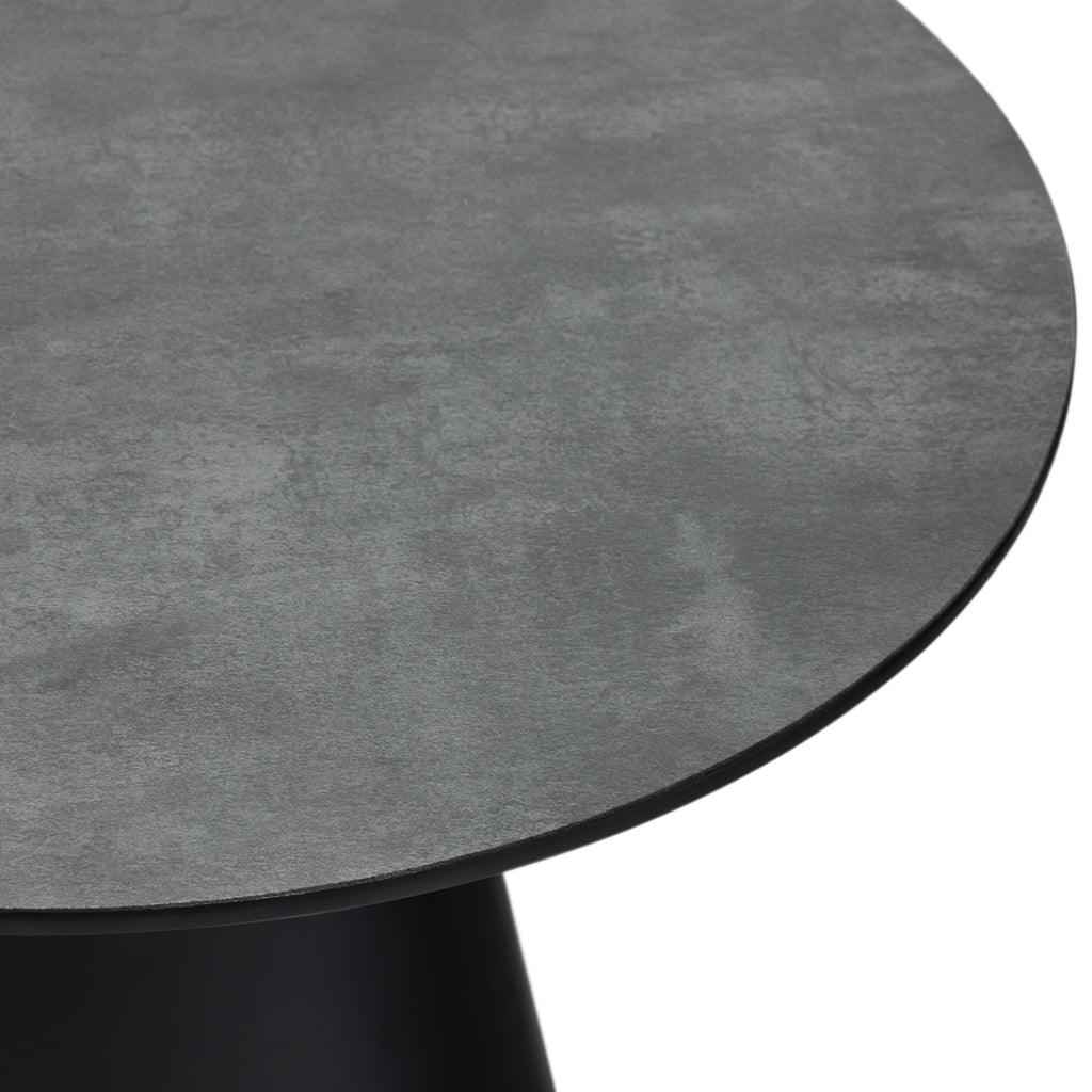 Runder Couchtisch mit Säulenfuß Tango Dunkelgrau Marmoroptik ø60x40 cm - FURNHOUSE