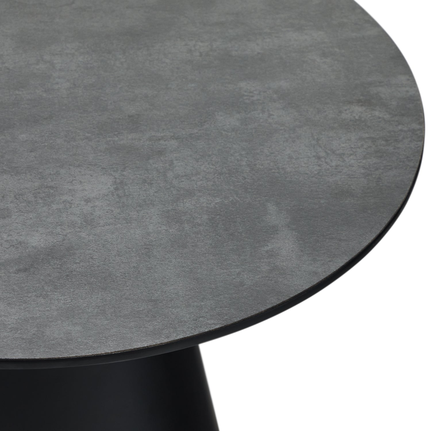 Runder Couchtisch mit Säulenfuß Tango Dunkelgrau Marmoroptik ø60x40 cm - FURNHOUSE