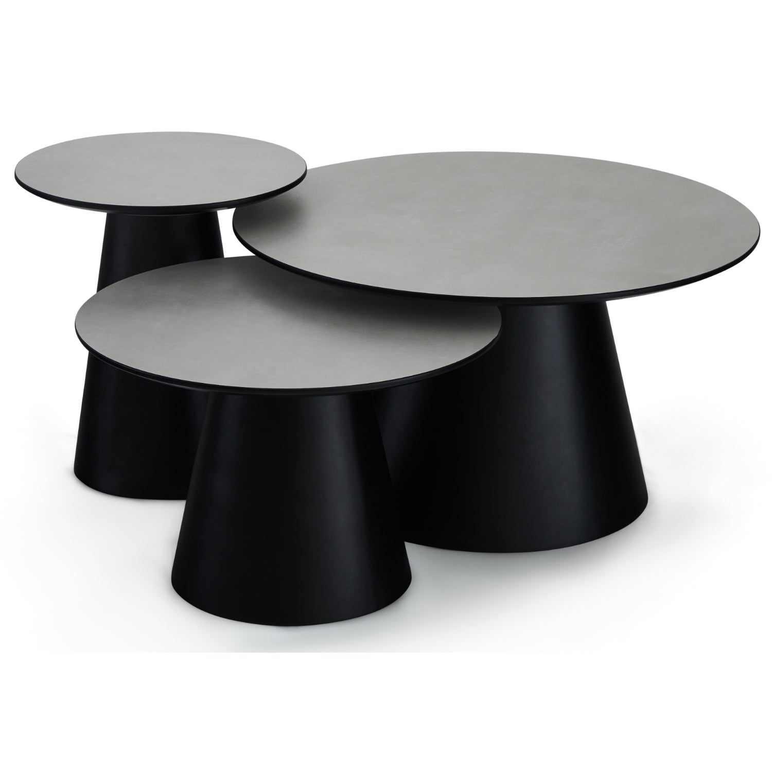 Runder Couchtisch mit Säulenfuß Tango Hellgrau Marmoroptik ø60x40 cm - FURNHOUSE