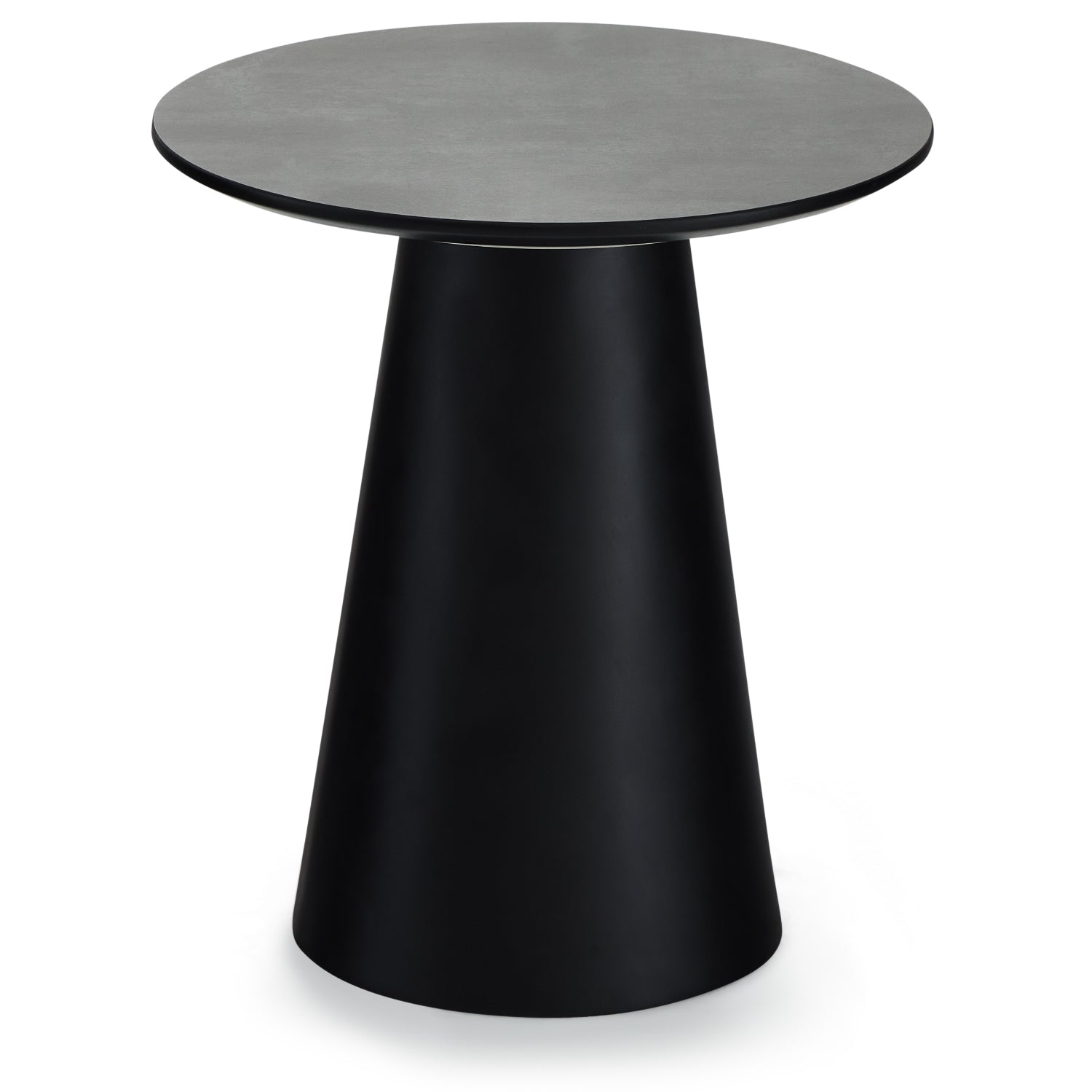 Runder Couchtisch mit Säulenfuß Tango Dunkelgrau Marmoroptik ø45x50 cm - FURNHOUSE
