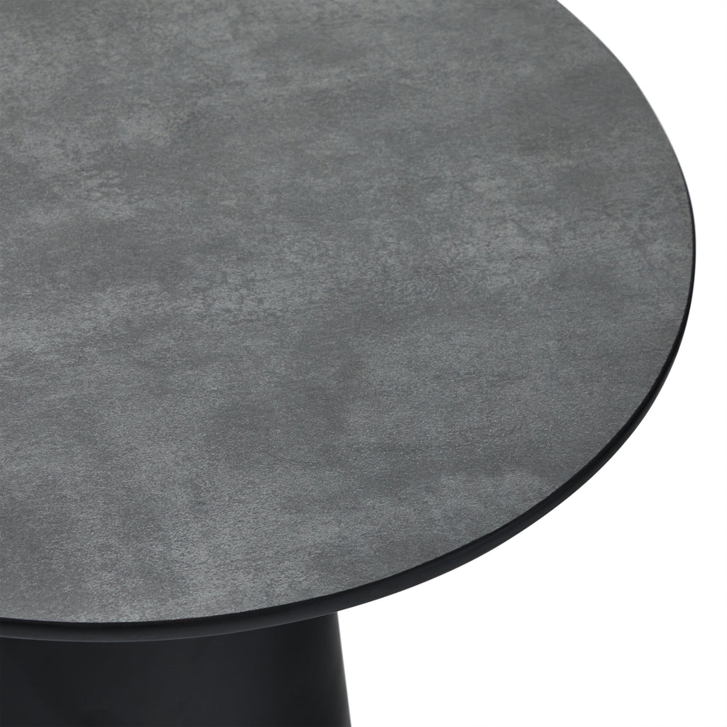 Runder Couchtisch mit Säulenfuß Tango Dunkelgrau Marmoroptik ø45x50 cm - FURNHOUSE