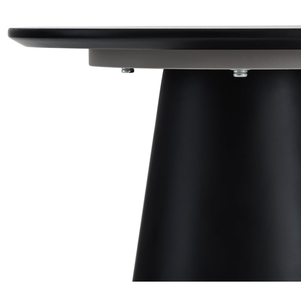 Runder Couchtisch mit Säulenfuß Tango Dunkelgrau Marmoroptik ø45x50 cm - FURNHOUSE