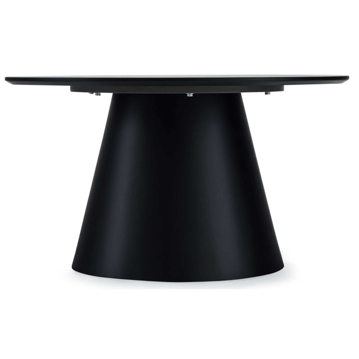 Runder Couchtisch mit Säulenfuß Tango Dunkelgrau Marmoroptik ø80x45 cm - FURNHOUSE