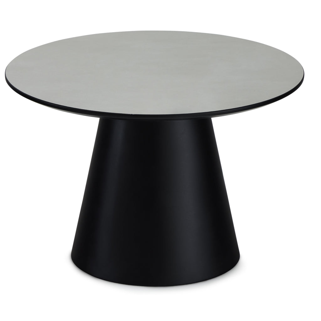 Runder Couchtisch mit Säulenfuß Tango Hellgrau Marmoroptik ø60x40 cm - FURNHOUSE