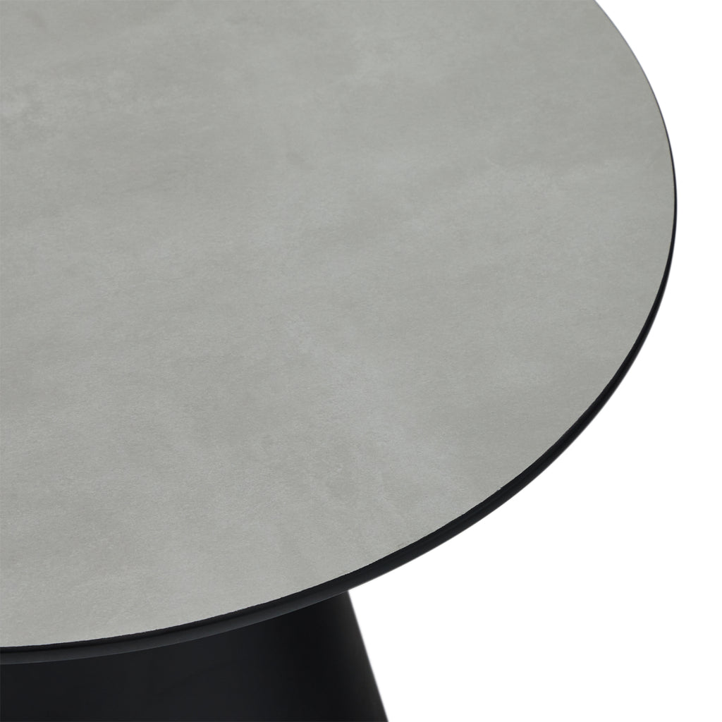 Runder Couchtisch mit Säulenfuß Tango Hellgrau Marmoroptik ø60x40 cm - FURNHOUSE