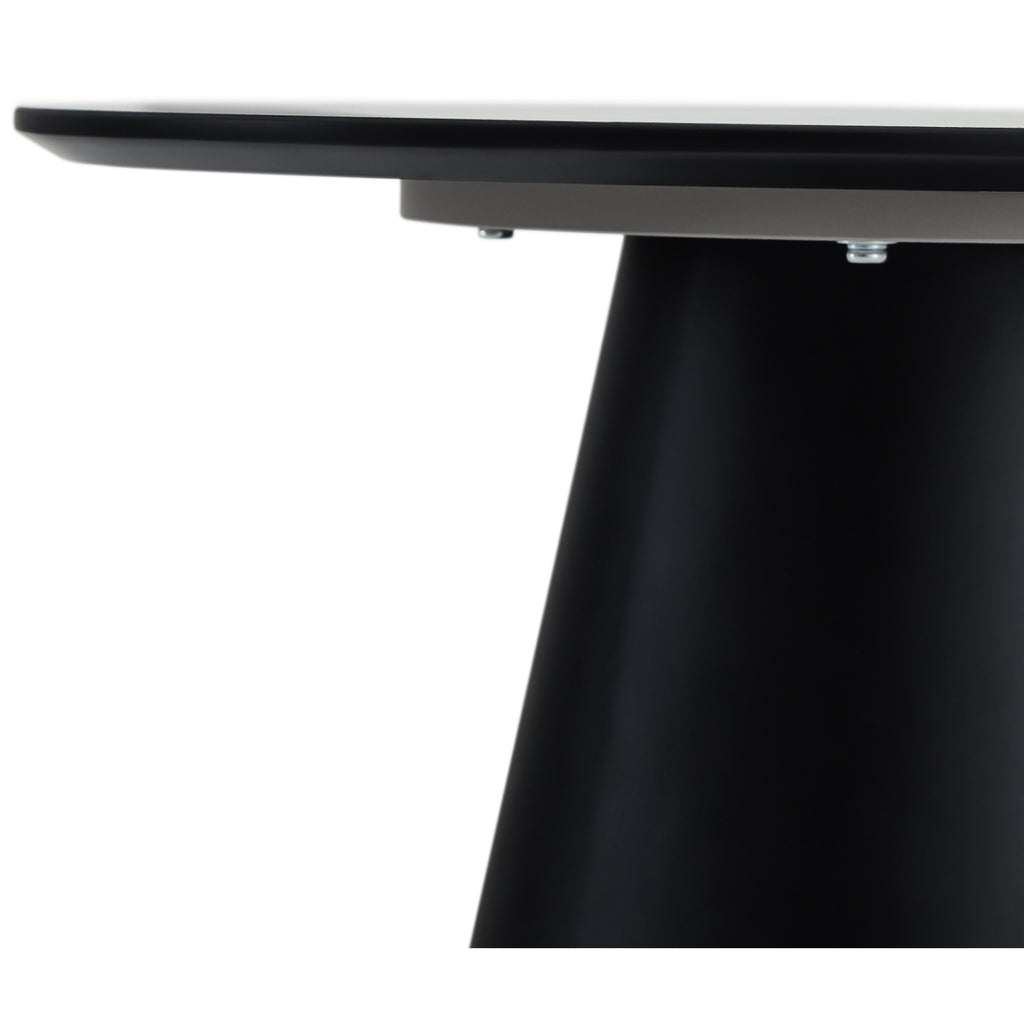Runder Couchtisch mit Säulenfuß Tango Hellgrau Marmoroptik ø60x40 cm - FURNHOUSE