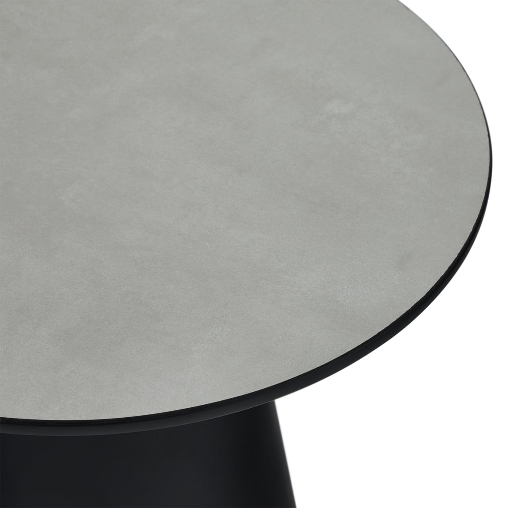 Runder Couchtisch mit Säulenfuß Tango Hellgrau Marmoroptik ø45x50 cm - FURNHOUSE