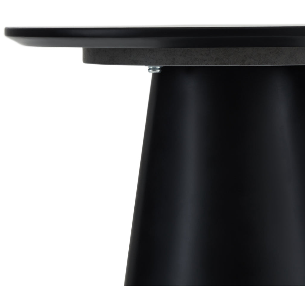 Runder Couchtisch mit Säulenfuß Tango Hellgrau Marmoroptik ø45x50 cm - FURNHOUSE