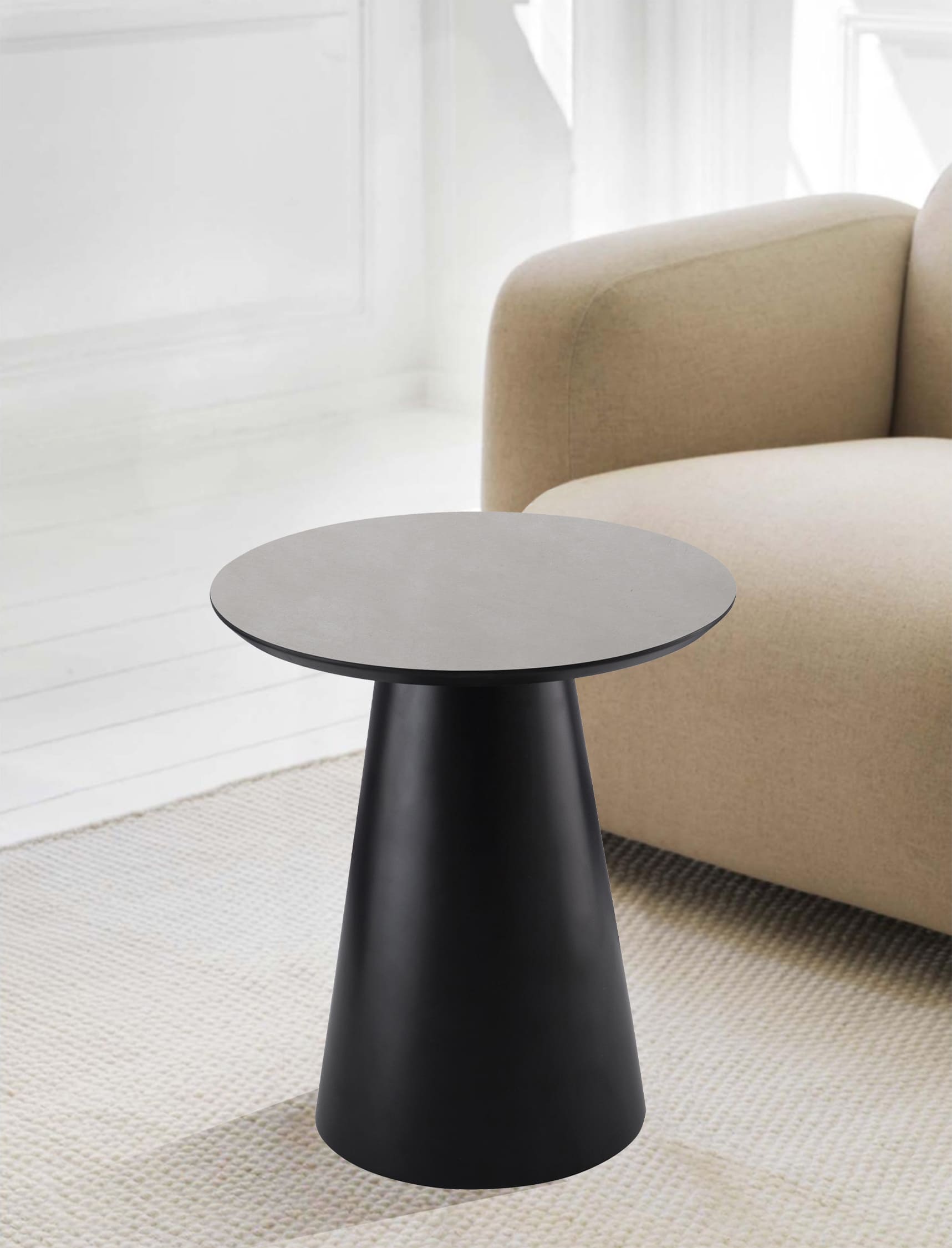 Tango Couchtisch Rund ø45 cm - Marmoroptik Hellgrau