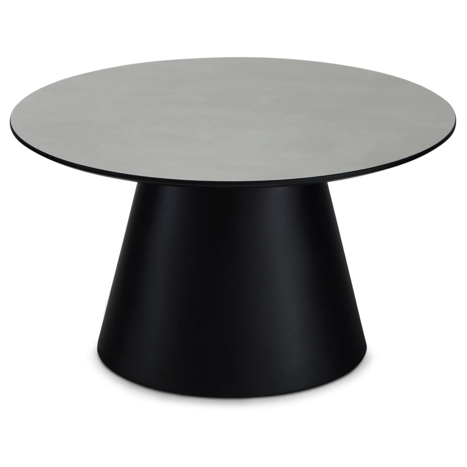 Runder Couchtisch mit Säulenfuß Tango Hellgrau Marmoroptik ø80x45 cm - FURNHOUSE