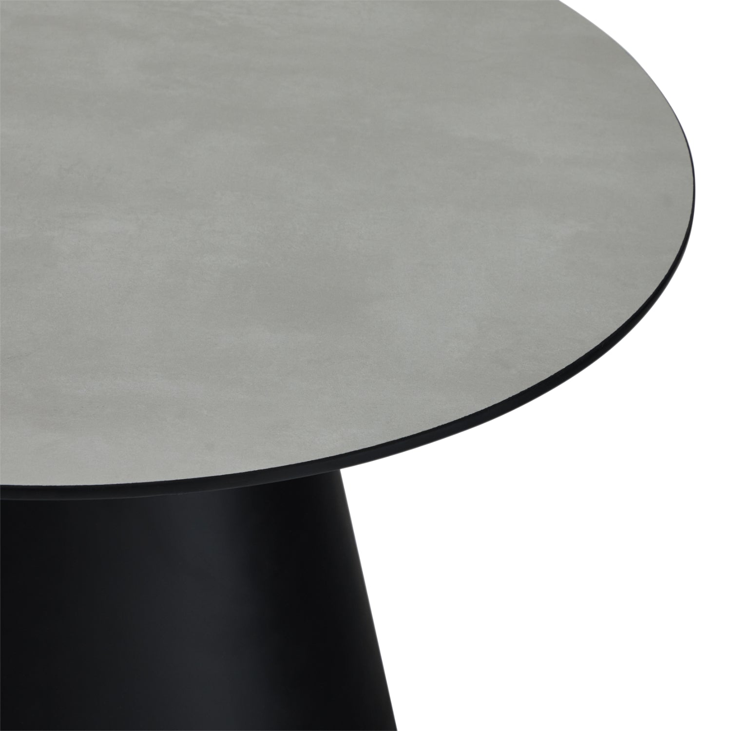 Runder Couchtisch mit Säulenfuß Tango Hellgrau Marmoroptik ø80x45 cm - FURNHOUSE