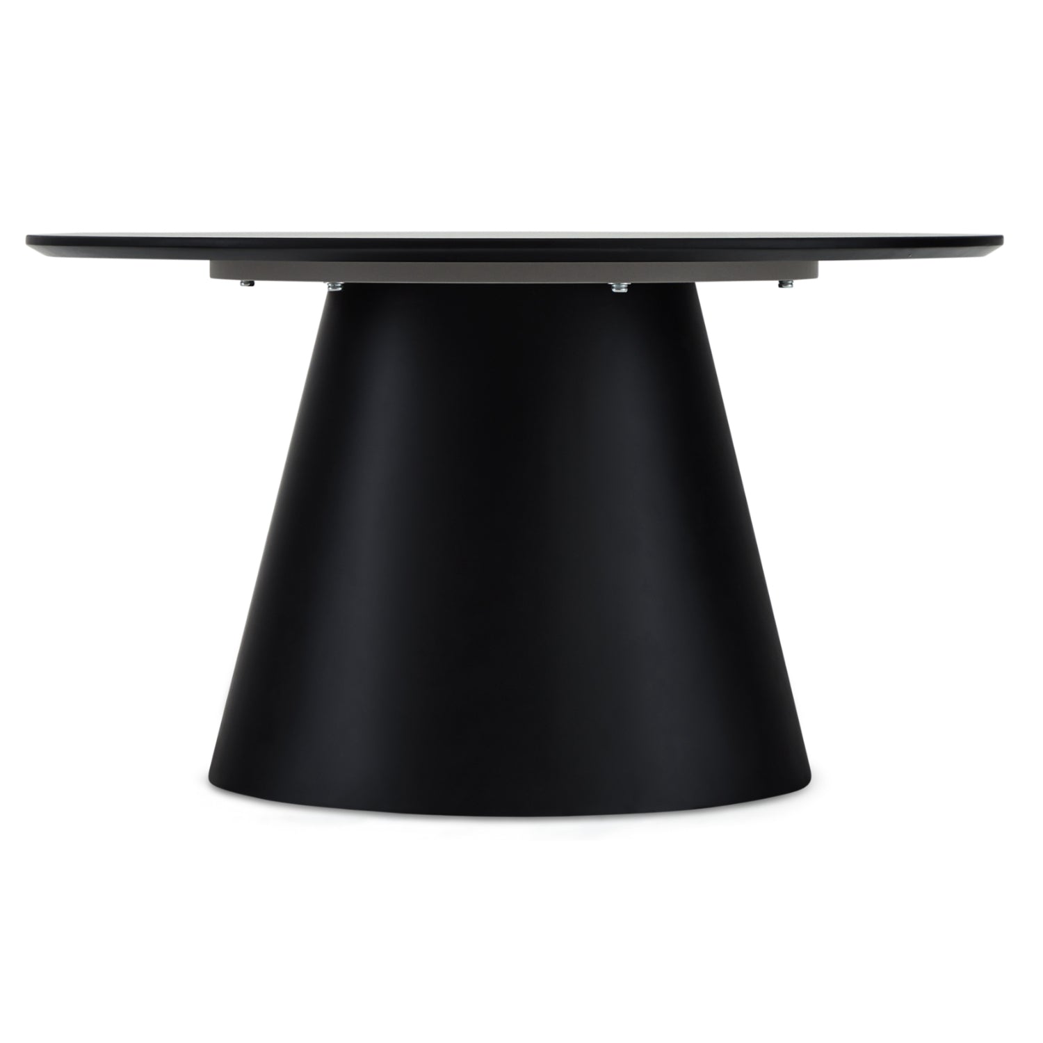 Runder Couchtisch mit Säulenfuß Tango Hellgrau Marmoroptik ø80x45 cm - FURNHOUSE