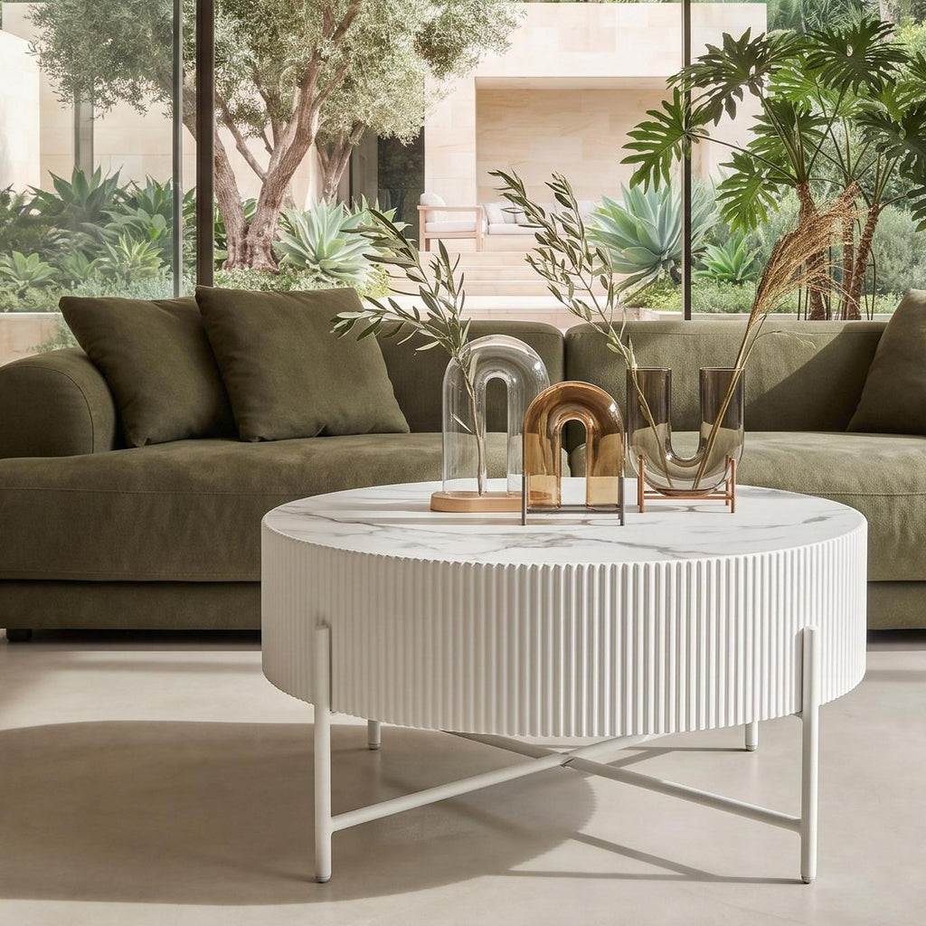 Couchtisch Milo ø80 cm Weiß - Ansicht 3