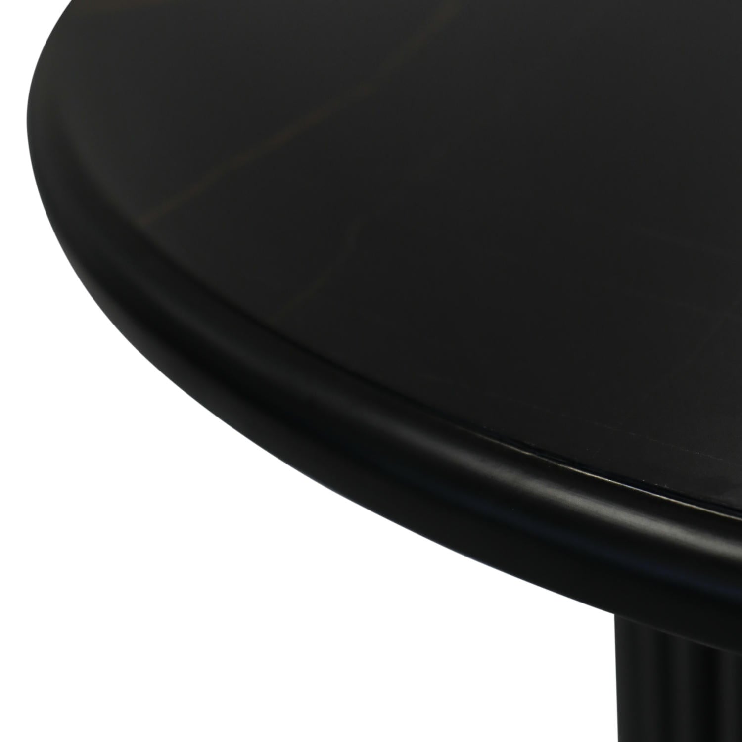 Easy Couchtisch Rund ø60 cm - Marmoroptik & Lamellenoptik Schwarz