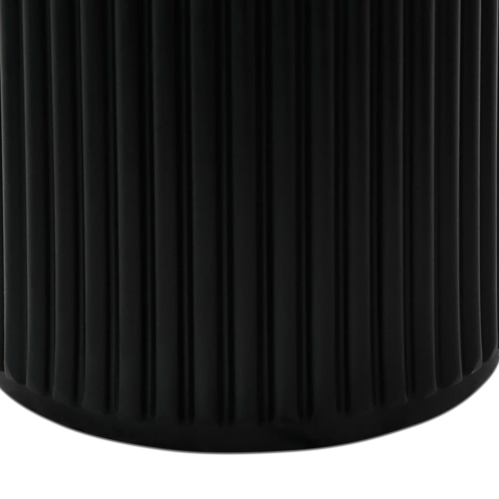 Easy Couchtisch Rund ø60 cm - Marmoroptik & Lamellenoptik Schwarz