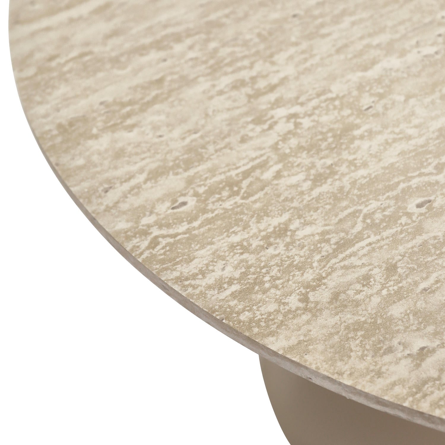 Tango Couchtisch Rund ø60 cm - Travertine-Optik Beige